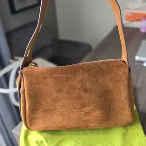 Suede Shoulder Bag - Tan